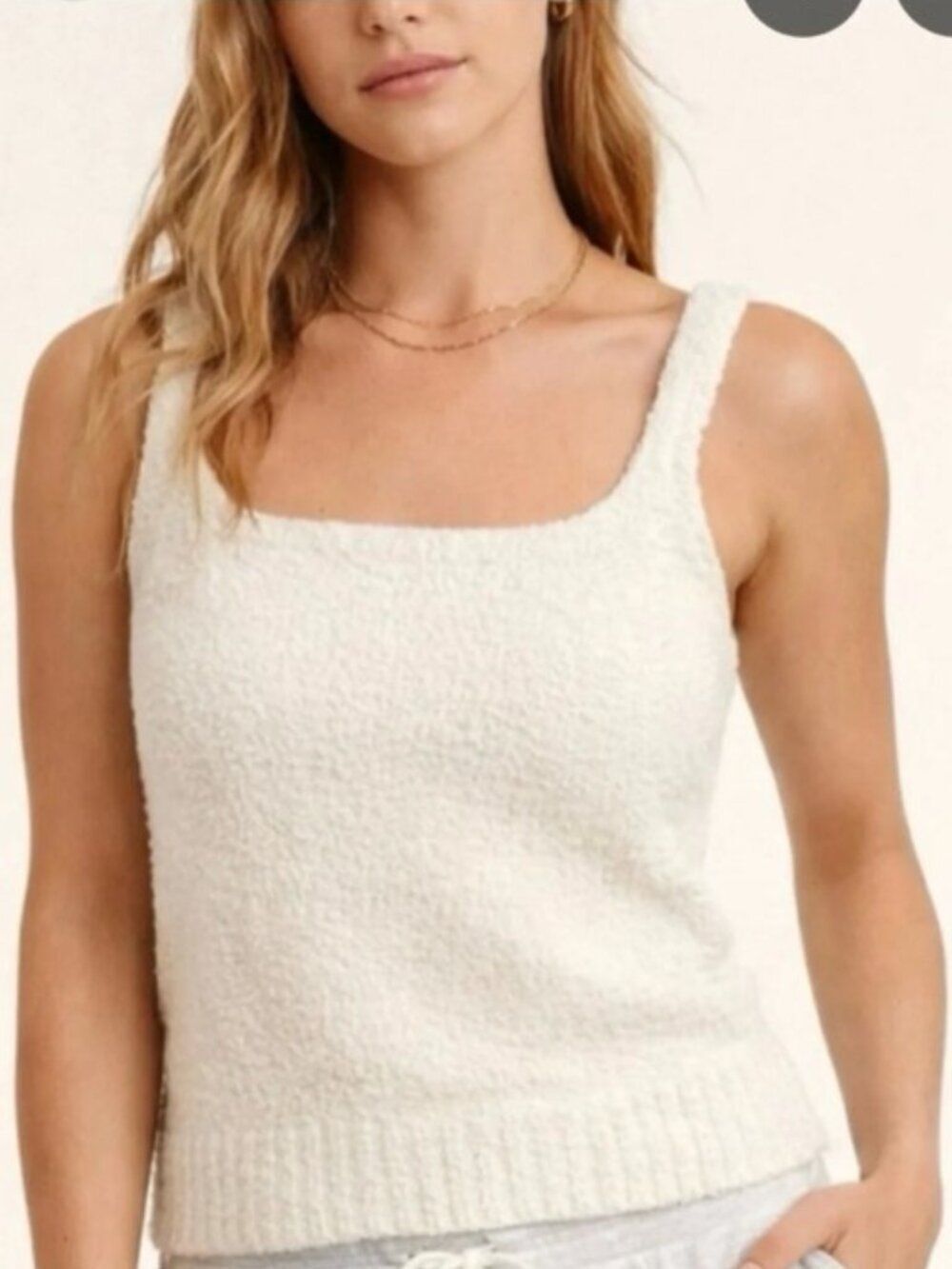 Free People Movement Cozy Knit Tank Top size Small Ivory Cream